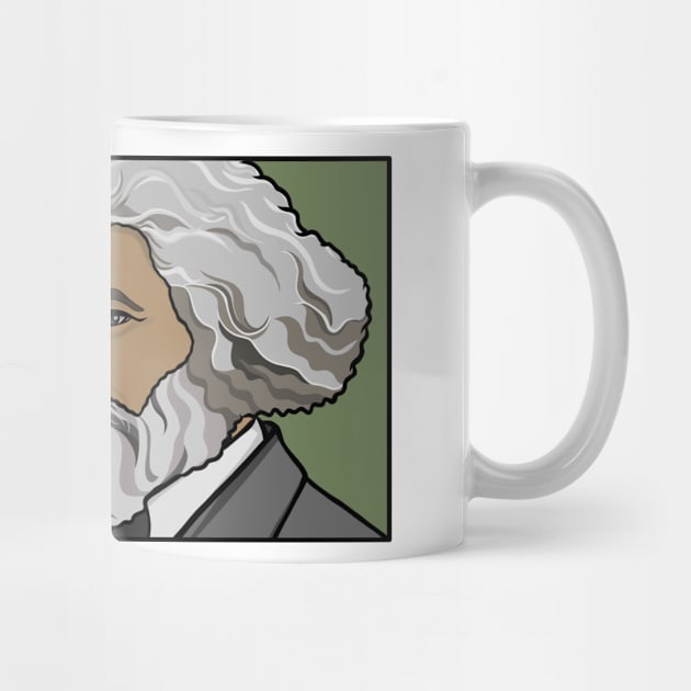 Frederick Douglass Portrait Profile on Green by History Tees